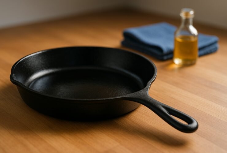 Learn how to re-season a cast iron skillet at home. Step-by-step guide, best oils, and expert tips for restoring your pan’s non-stick, rust-free surface. Perfect for USA, UK, Canada & EU kitchens.